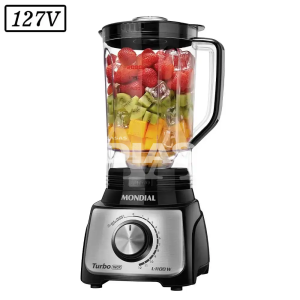 LIQUIDIFICADOR MONDIAL L-1100 BI 12 VEL 127V PRETO/INOX