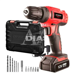 PARAFUSADEIRA E FURADEIRA MONDIAL FPF-06M COM MALETA BAT 12V CARREGADO