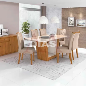 CJ MESA 6C LOPAS APOGEU CANT.COPO CAD APOGEU 170X90 NATURALE CREME AME