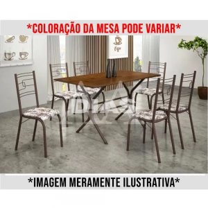 CJ MESA 6C MOVEIS TEIXEIRA PARATY RETANGULAR 140X75 BRANCO MARROM / MA