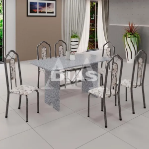 CJ MESA 6C SOMA BIANCA 140X75 RETANGULAR ARABESCO PRATA GRANITO OCRE