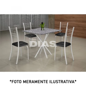 CJ MESA SOMA 4C DANY 70X70 QUADRADA RISCAS BRANCO