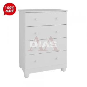 COMODA 4G PEROBA JUNIOR SIMPLES BRANCO BRILHO