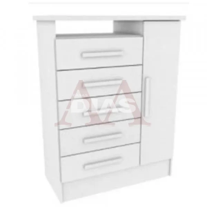 COMODA 5G 1P. ABRIR RODIAL AURORA BRANCO 1CO1530