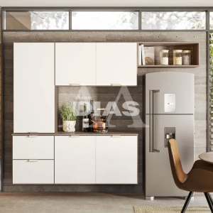 COZINHA NICIOLI COMPACTA IVETE CARVALHO RUSTICO / OFF WHITE CRISTAL
