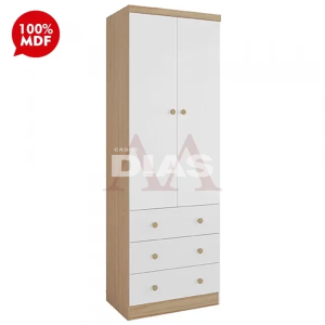 ROUPEIRO 2P. ABRIR 3G PEROBA SMIM BRANCO BRILHO / CARVALHO