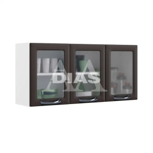 ARMARIO ITATIAIA 3P. ABRIR C/ VIDRO NEW PREMIUM 120 GRAFITE 1864
