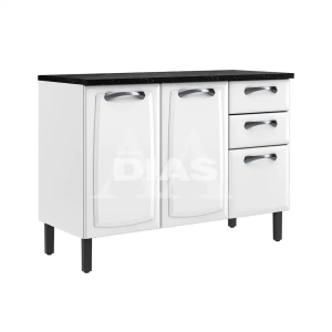 BALCAO ITATIAIA TRIPLO 3P 2G C/ TAMPO NEW PREMIUM 120CM BRANCO 1852