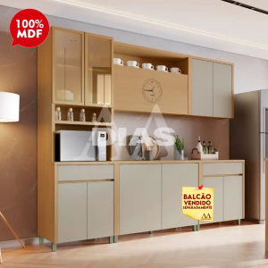 COZINHA NESHER CONDESSA COMPACTA CARVALHO/GREIGE 500985