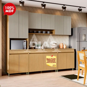 COZINHA NESHER SIMONE MENDES COMPACTA CARVALHO/GREIGE 500986