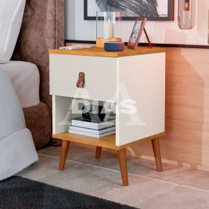 MESA DE CABECEIRA 1G JA LARISSA OFF WHITE/NATURE