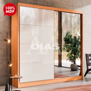 ROUPEIRO 2P CORRER 4G ROBEL STUDIO C/ ESPELHO FREIJO / OFF WHITE