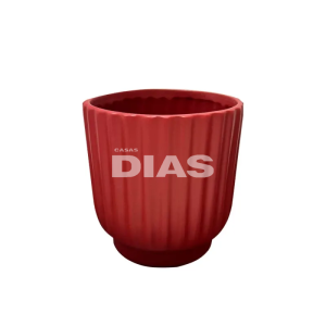 CACHEPOT CERAMICA ROMA PEQUENO 16CM CARMIM
