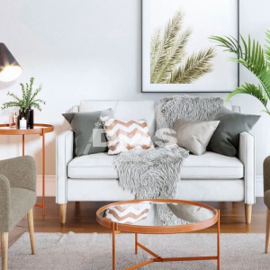 MESA CENTRO IMCAL AQUA-P ESPELHO OFF WHITE/COBRE