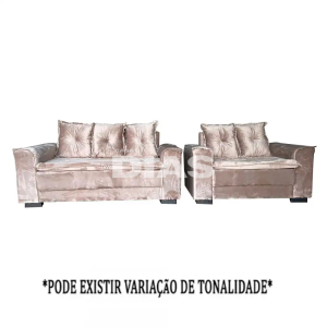 CJ ESTOFADO BOMFLEX 2/3 LUGARES HAITI BEGE VELUDO ASTECA 04