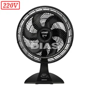VENTILADOR ARNO VF42 TURBO FORCE 2 EM 1 40CM 6 PAS 3 VEL 220V PRETO