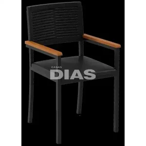 CADEIRA PAONANDA VIENA C/BRACO C/CORDA PRETO FOSCO