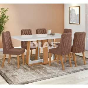 CJ MESA 6C LOPAS SINTONIA TAMPO MAXI CAD LUAR 170X90 C/VIDRO AVELA/AME