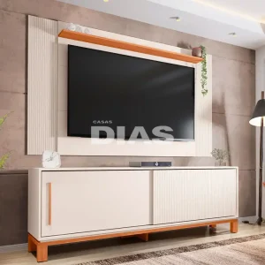 COMBO BANCADA PAINEL CAEMMUN MONDRIAN 1.8 OFF WHITE MR/FREIJO