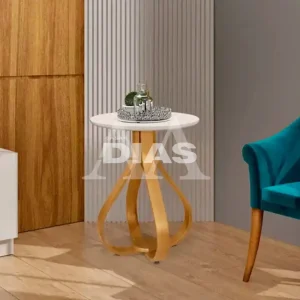 MESA LATERAL JA INOVARE C/VIDRO NATURE/OFF WHITE