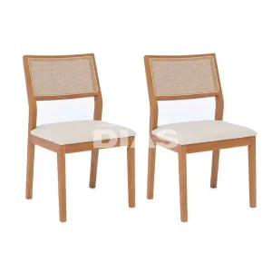 CJ 02 CADEIRAS CIMOL OITI NATUAME MADEIRA/LINHO CRU