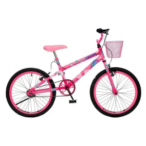 BICICLETA COLLI JULLY ARO 20 S/MARCHA C/CESTO ROSA NEON