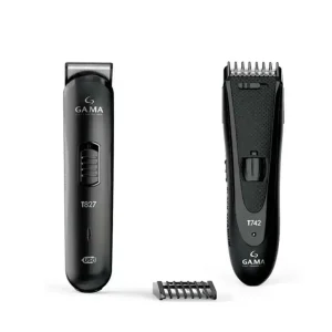 KIT MAQUINA CORTAR CABELO GAMA T747 BLACK TITANIUM USB