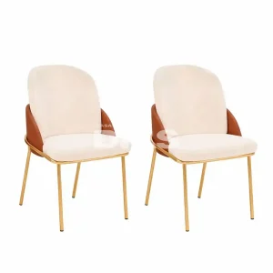 CJ 6 CADEIRAS DJ VITTA TEC/ BOUCLE PEROLA/TERRACOTA